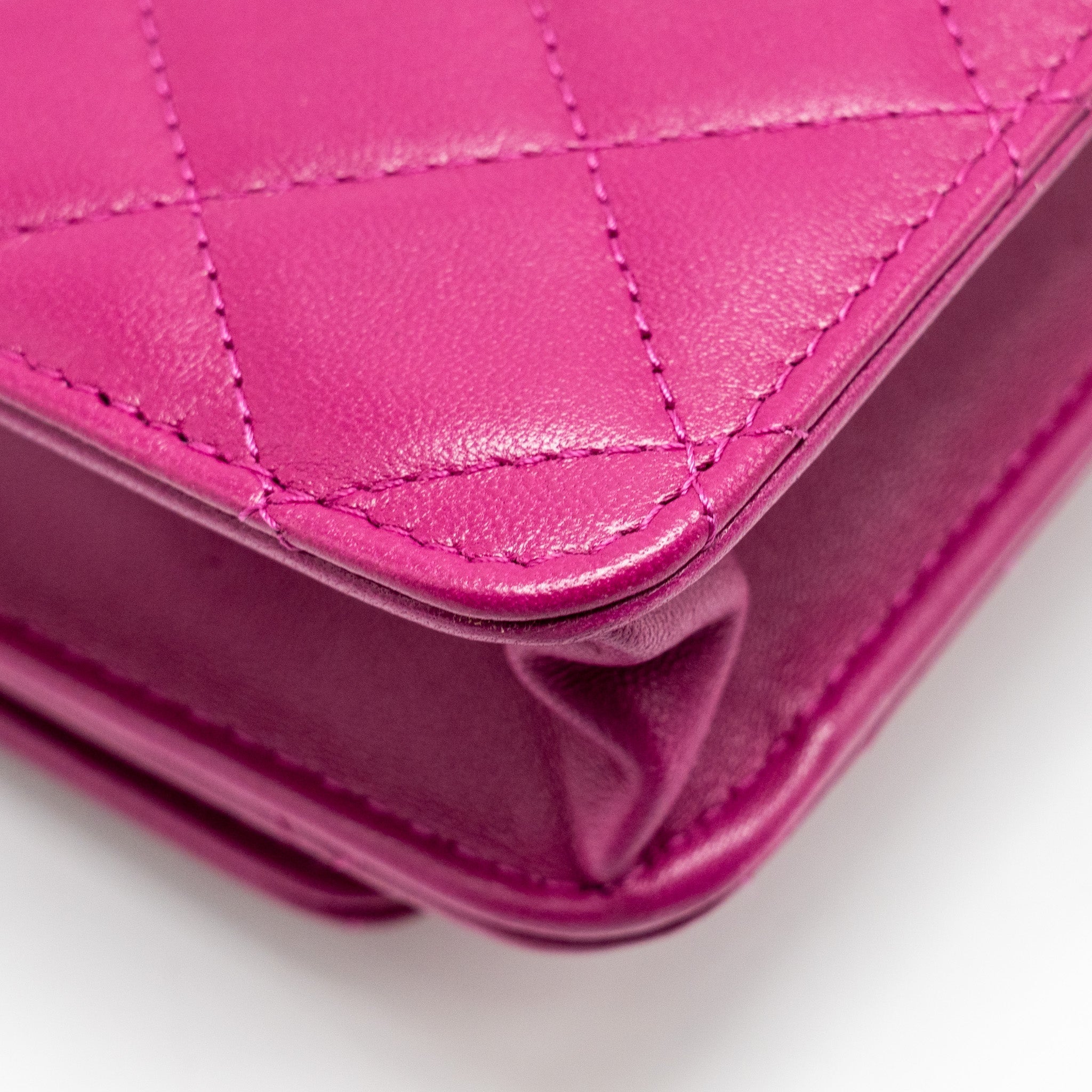 CHANEL TRENDY CC WALLET ON CHAIN LAMBSKIN FUCHSIA GHW