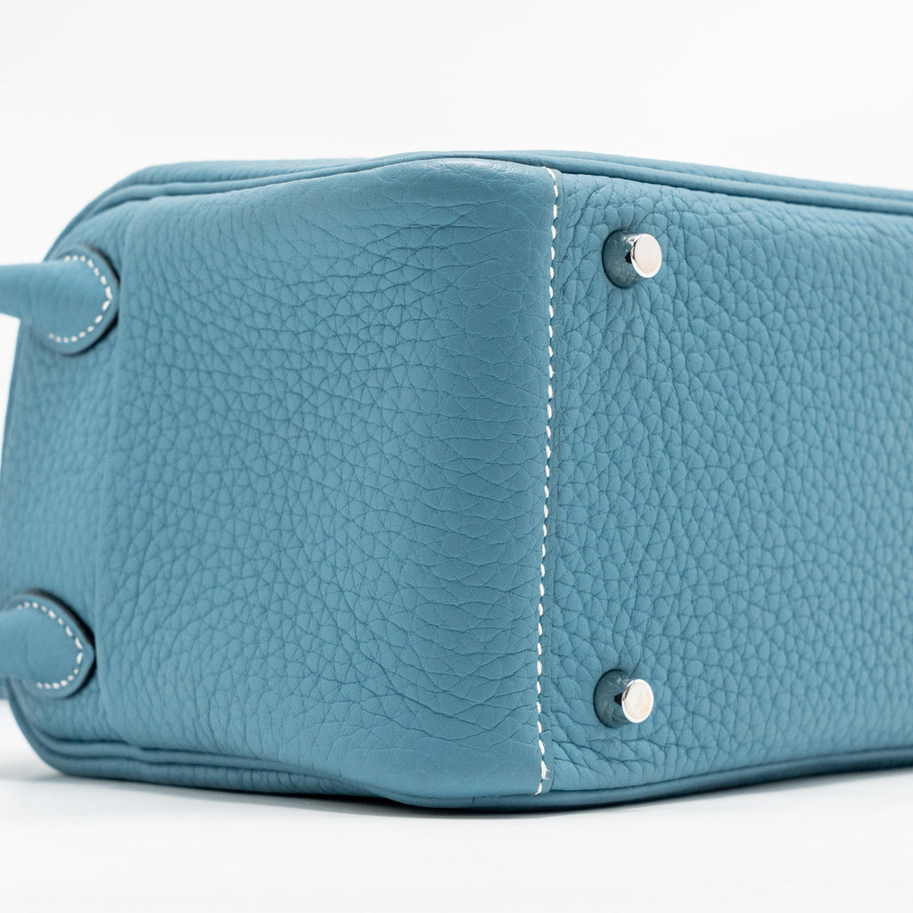HERMES MINI LINDY CLEMENCE NEW BLUE JEAN SHW