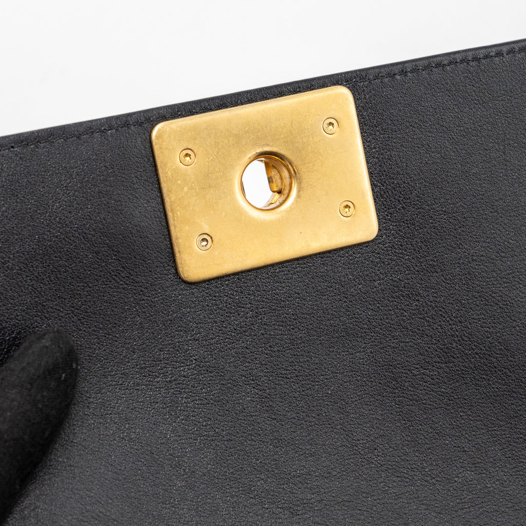 CHANEL SMALL BOY BAG CALFSKIN BLACK GHW
