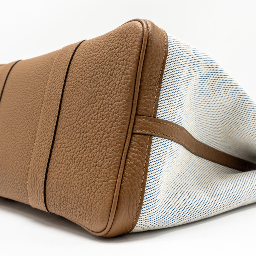 HERMES GARDEN PARTY 36 NEGONDA/CANVAS ECRU/ALEZAN/BLUE BILL SHW