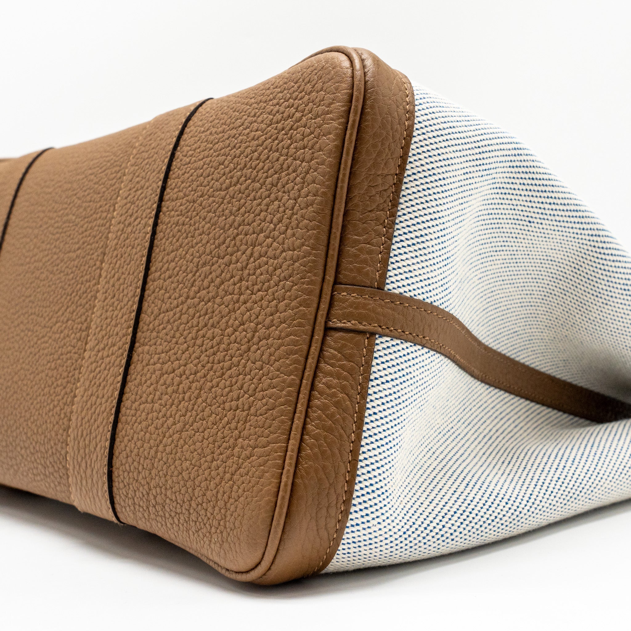 HERMES GARDEN PARTY 36 NEGONDA/CANVAS ECRU/ALEZAN/BLUE BILL SHW