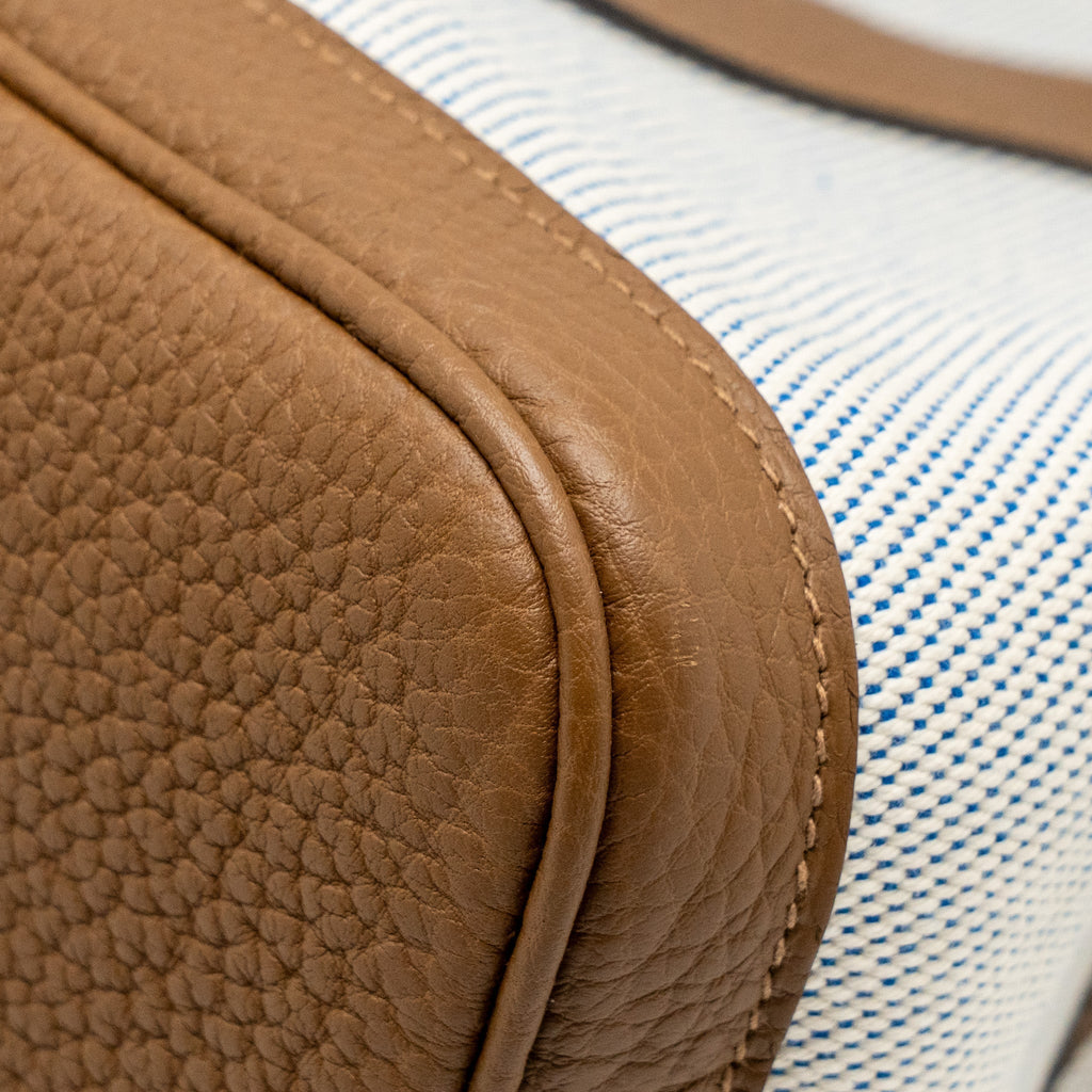HERMES GARDEN PARTY 36 NEGONDA/CANVAS ECRU/ALEZAN/BLUE BILL SHW
