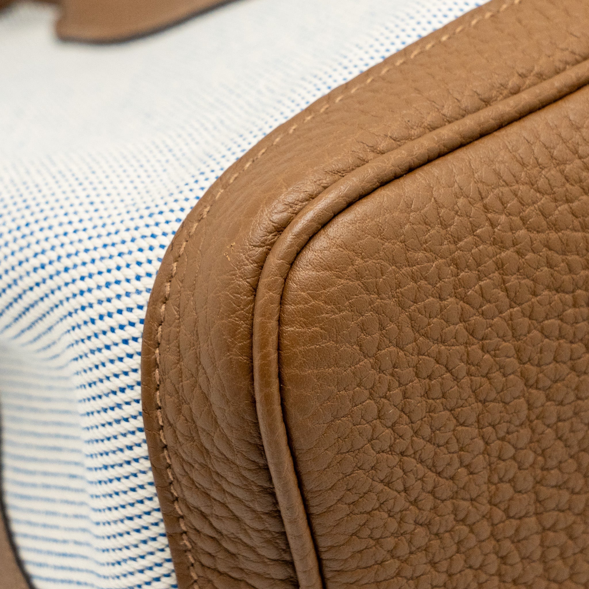 HERMES GARDEN PARTY 36 NEGONDA/CANVAS ECRU/ALEZAN/BLUE BILL SHW