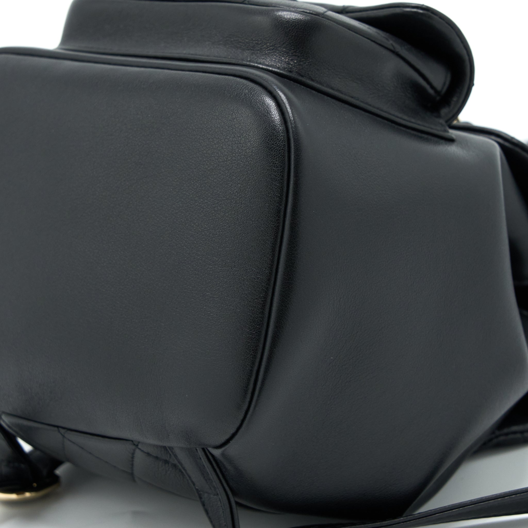 CHANEL 23C DUMA MINI BACKPACK CALFSKIN BLACK LGHW (MICROCHIP)
