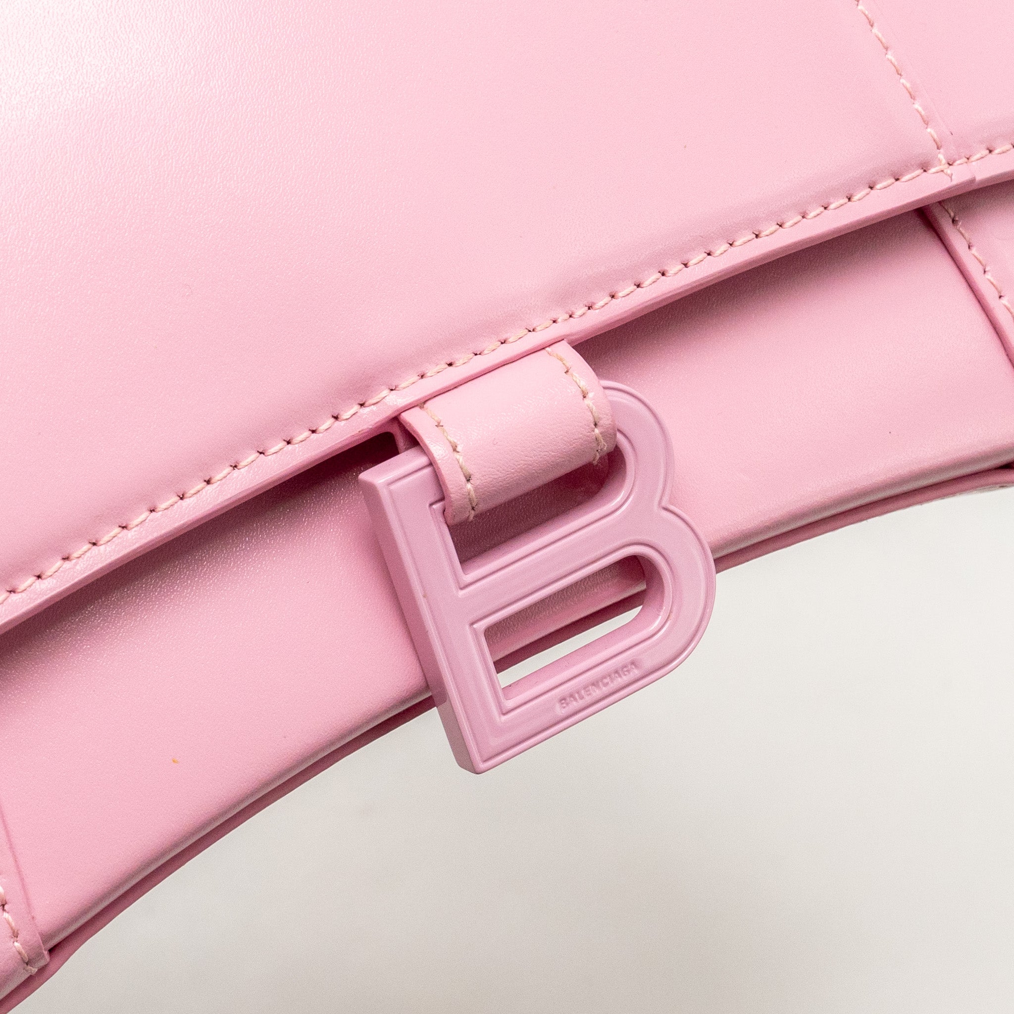 BALENCIAGA SMALL HOURGLASS BAG CALFSKIN PINK SHW