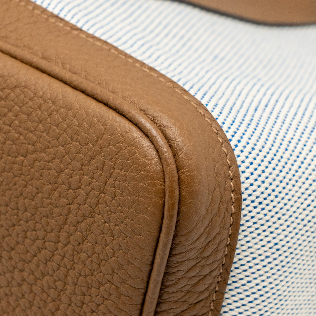 HERMES GARDEN PARTY 36 NEGONDA/CANVAS ECRU/ALEZAN/BLUE BILL SHW