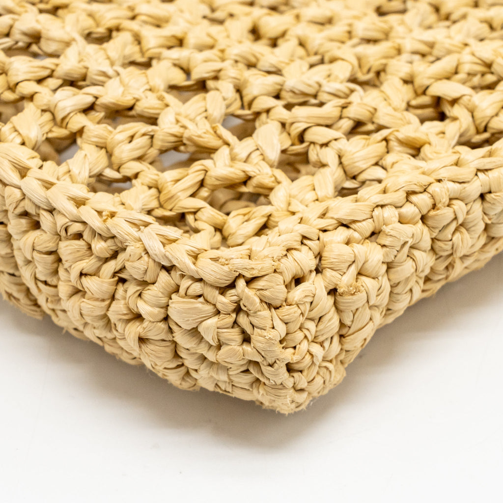 Prada Crochet raffia tote bag beige