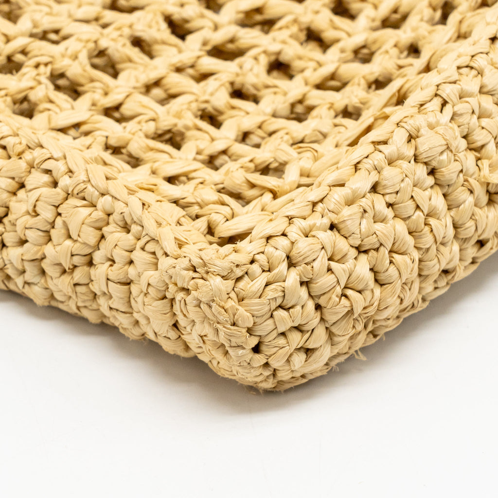 Prada Crochet raffia tote bag beige