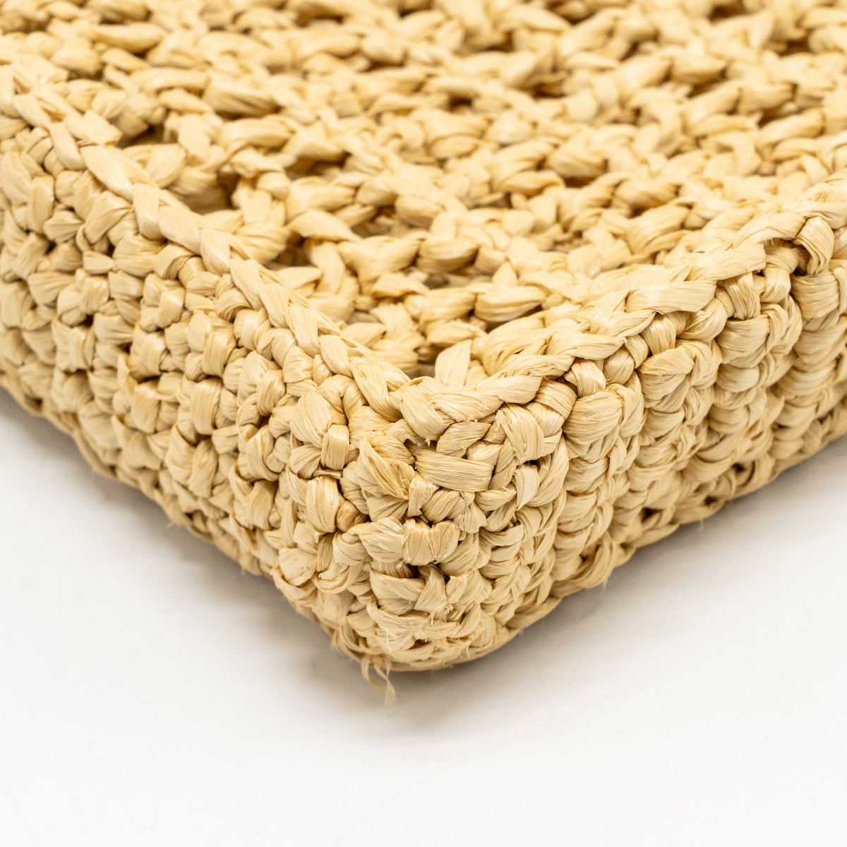 Prada Crochet raffia tote bag beige