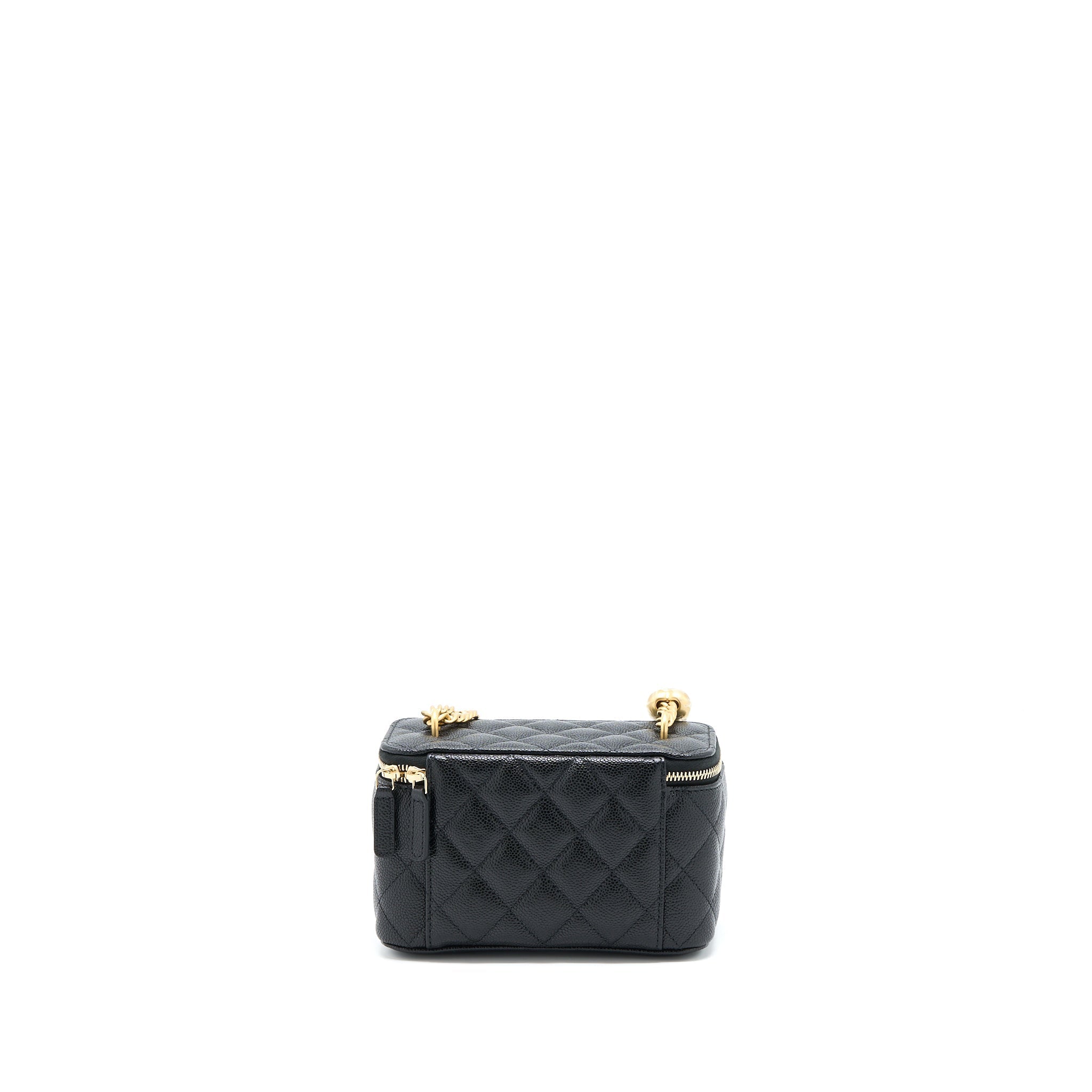 CHANEL 23P COCO LOVE LONG VANITY CAVIAR BLACK BRUSHED GHW (MICROCHIP)