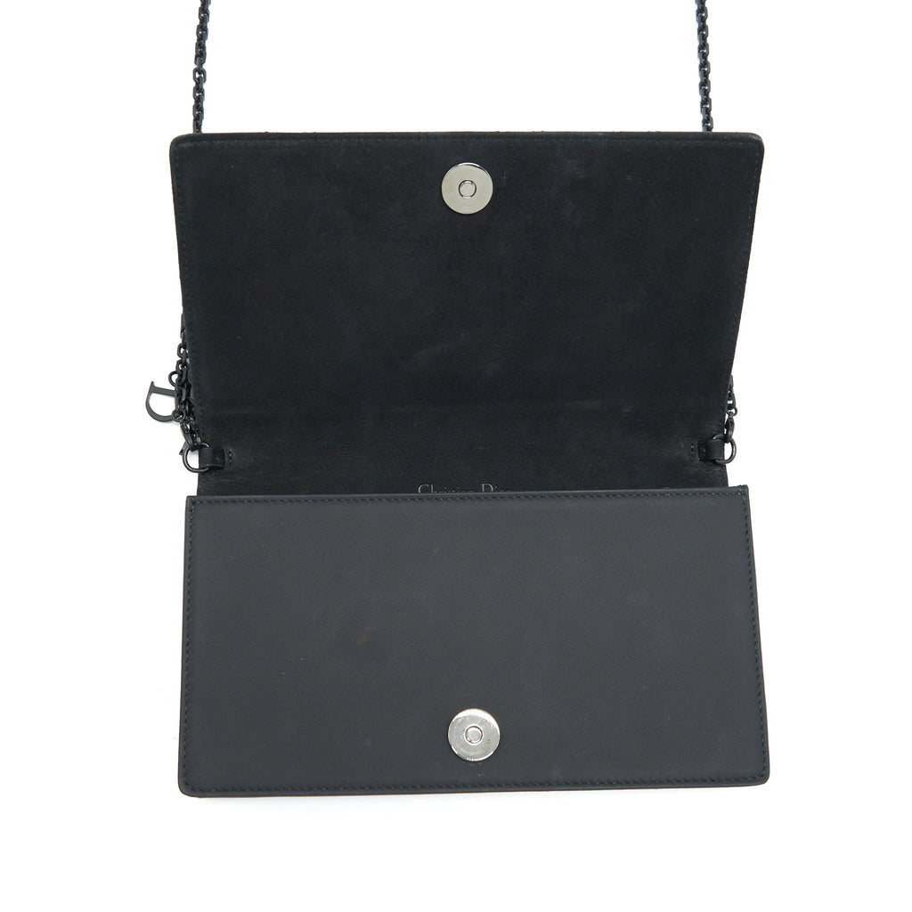 DIOR LADY DIOR POUCH ULTRAMATTE CANNAGE CALFSKIN BLACK HARDWARE