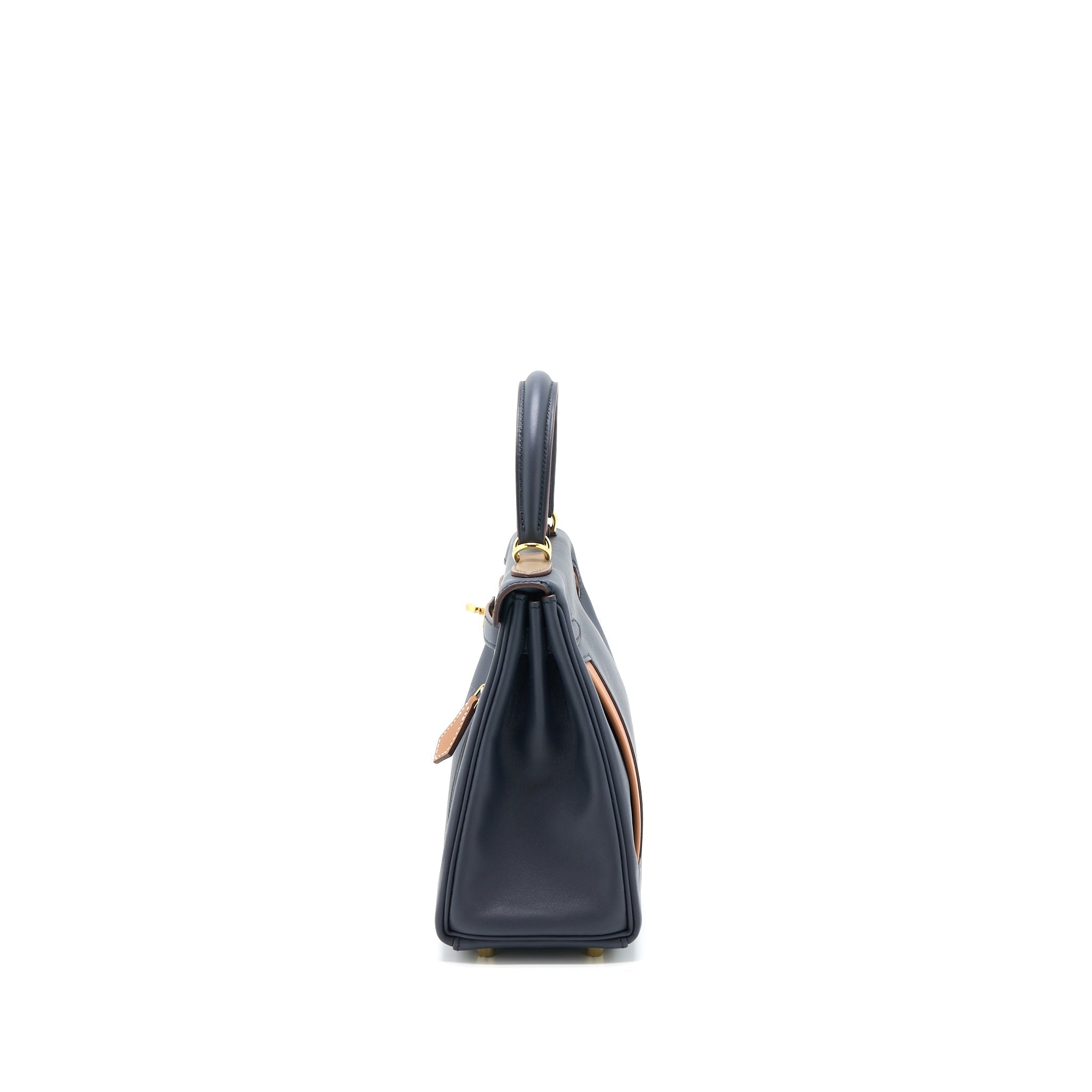 HERMES KELLY 25 COLORMATIC SWIFT BLUE NUIT/CHAI/ETOUPE/GOLD/BLACK GHW