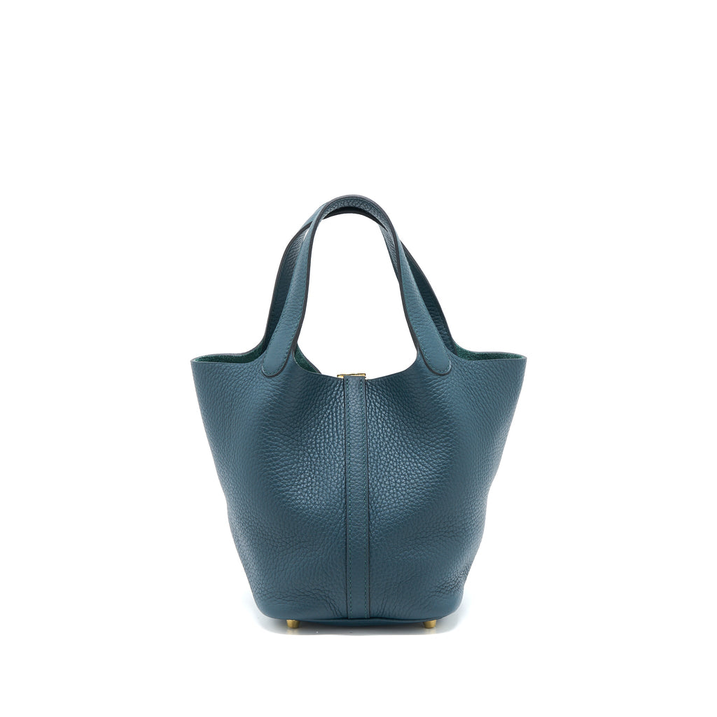 Hermes Picotin 18 Lock Bag Clemence 6O Vert Cypress GHW