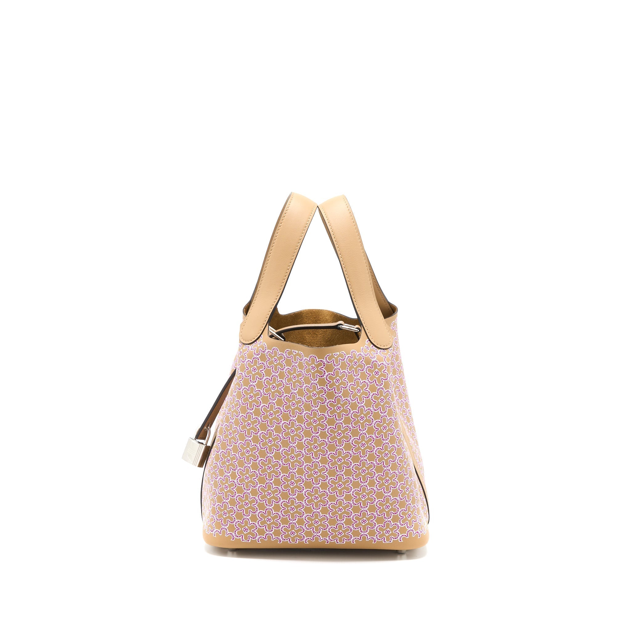 HERMES PICOTIN 18 LOCK BAG LUCKY DAISY SWIFT CHAI/ROSE/BLANC SHW