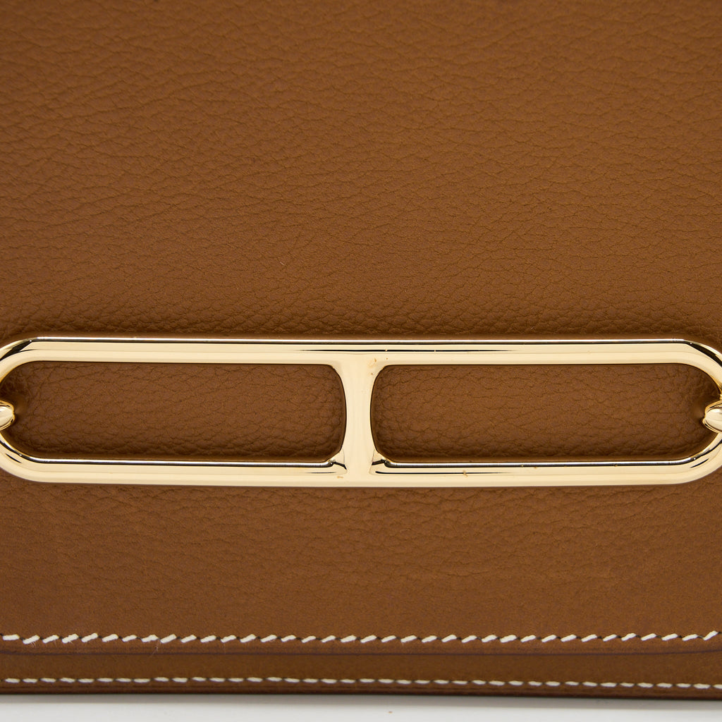 Hermes Mini Roulis Barenia Faubourg 34 Fauve GHW