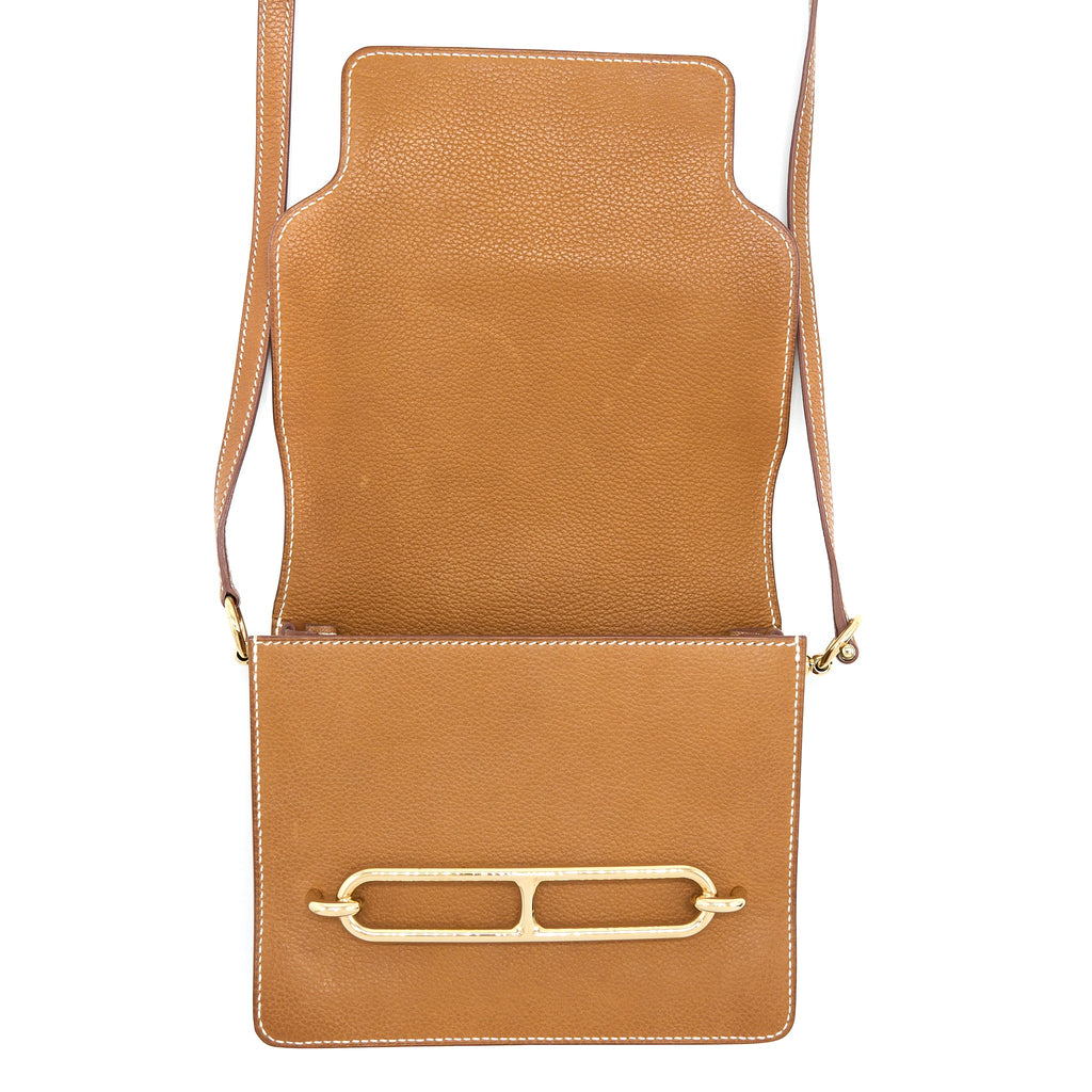 Hermes Mini Roulis Barenia Faubourg 34 Fauve GHW