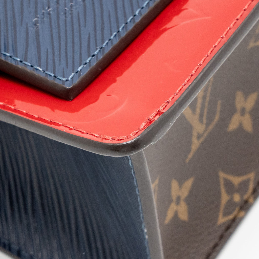 LOUIS VUITTON SPRING STREET BAG PATENT/EPI/MONOGRAM CANVAS RED/DARK BLUE/BROWN GHW