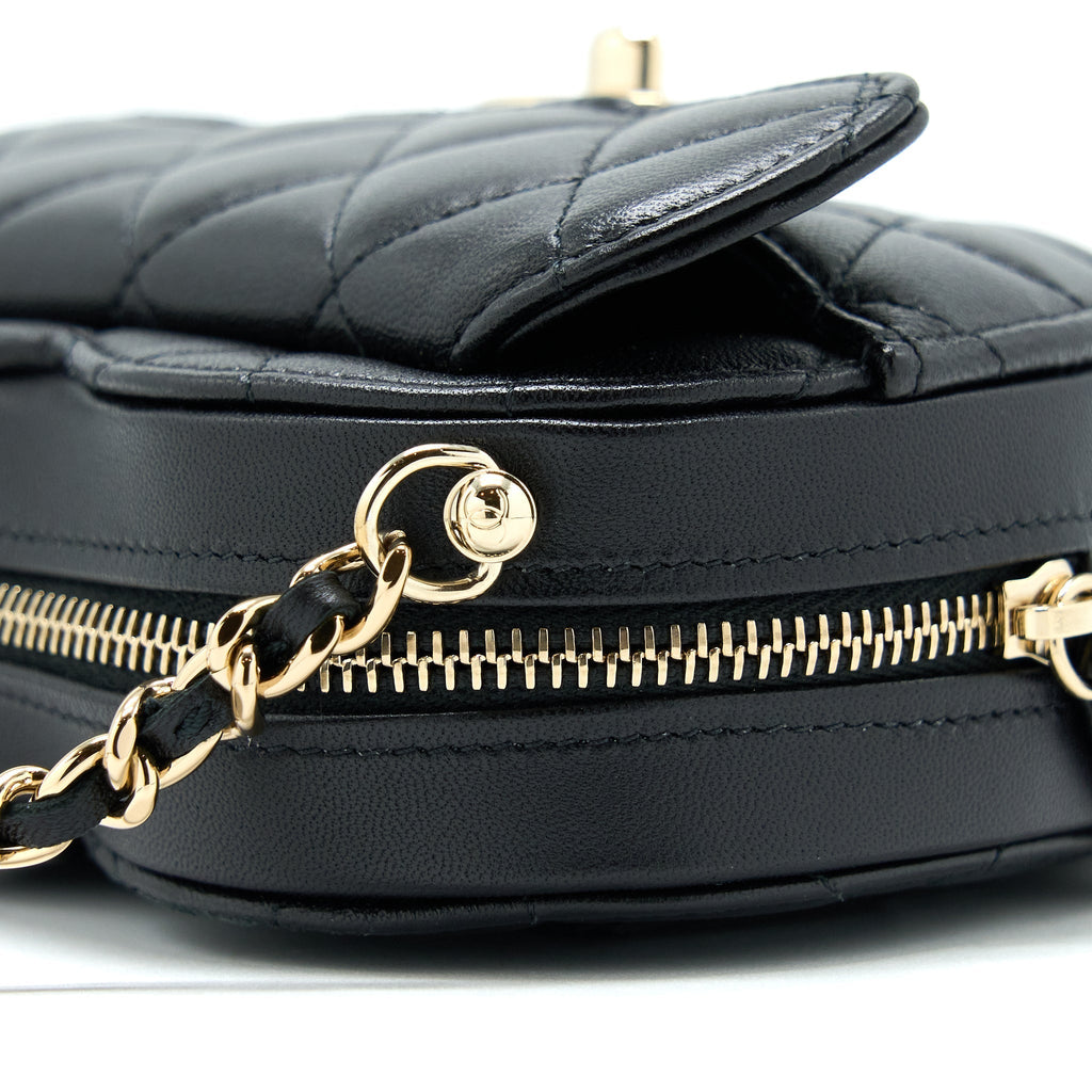 CHANEL 22S SMALL HEART BAG LAMBSKIN BLACK LGHW