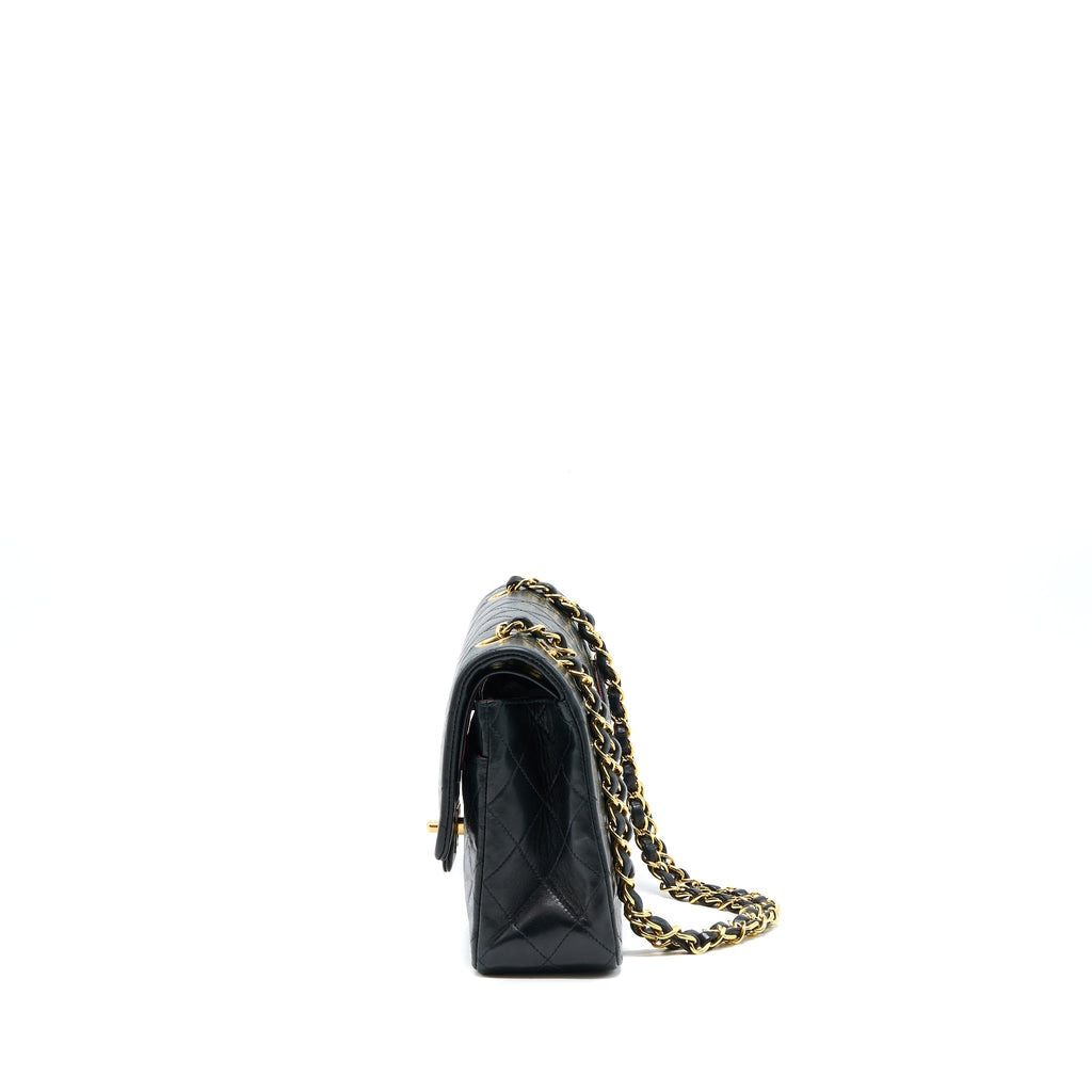 CHANEL VINTAGE FLAP BAG LAMBSKIN BLACK GHW