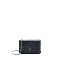 CHANEL CAMELLIA WALLET ON CHAIN LAMBSKIN BLACK SHW