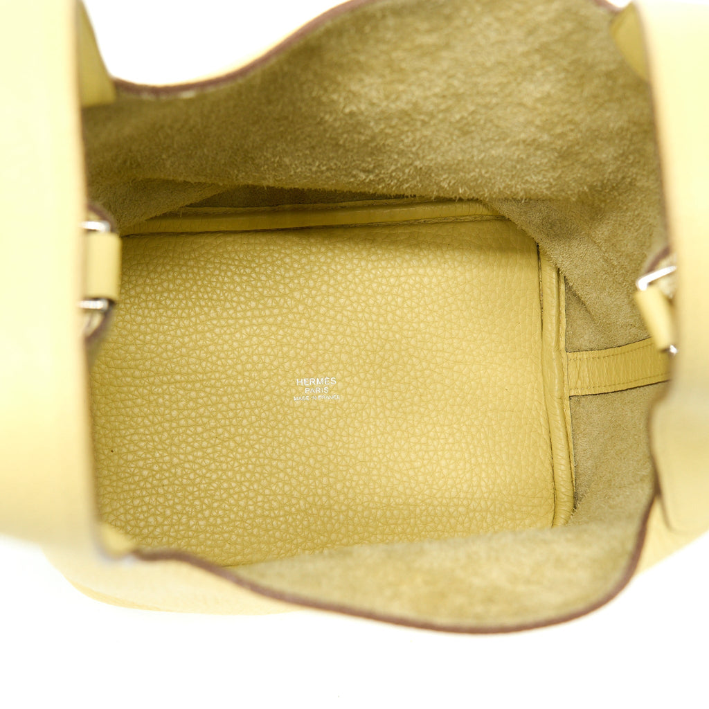 HERMES PICOTIN 18 LOCK BAG CLEMENCE JAUNE POUSSIN SHW