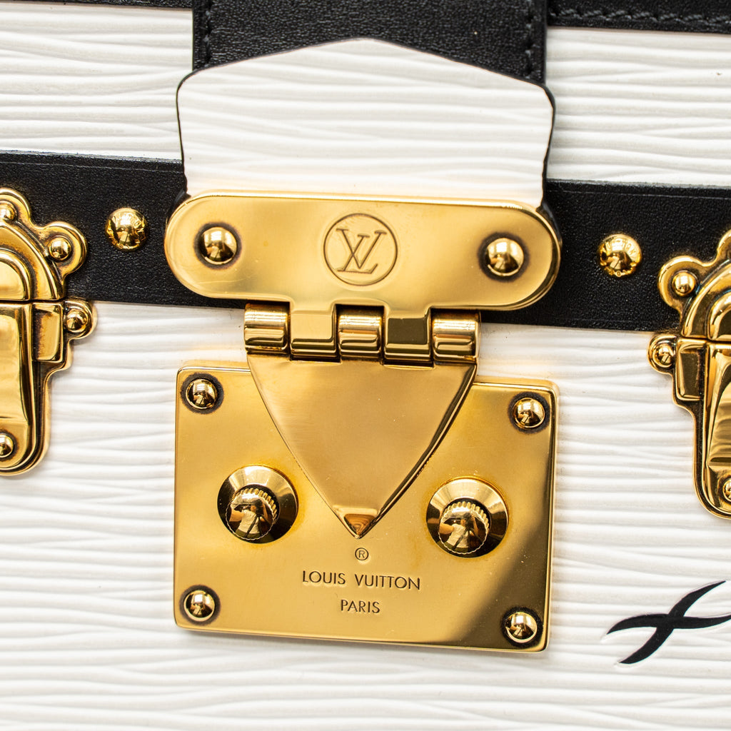 LOUIS VUITTON PETIT MALLE EPI WHITE/BLACK GHW
