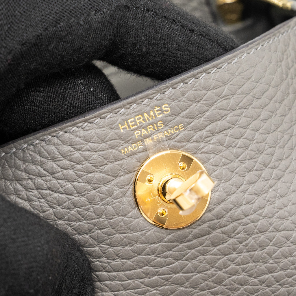 HERMES MINI LINDY CLEMENCE GRIS MEYER GHW