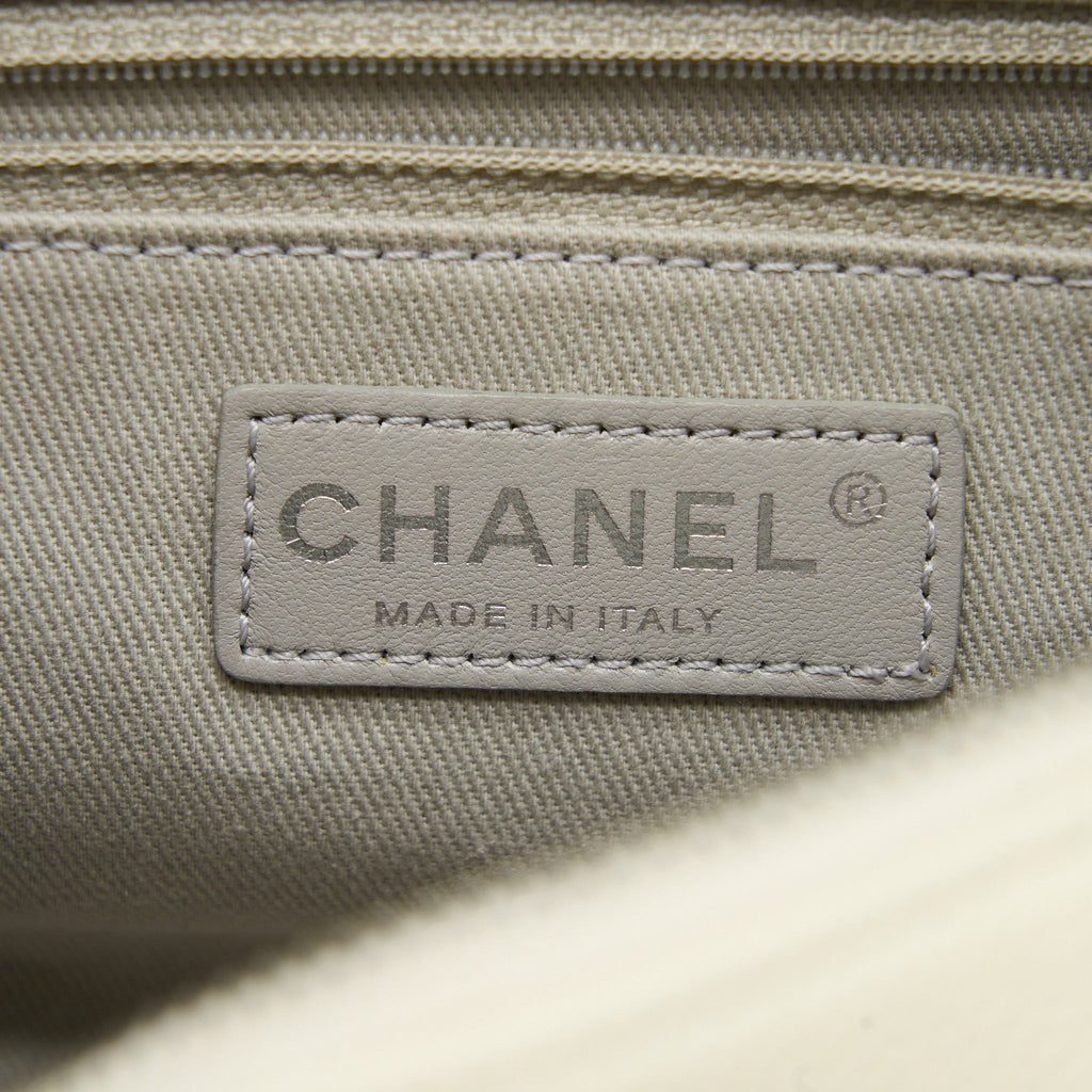 CHANEL QUILTED FLAP BAG CAVIAR WHITE SHW