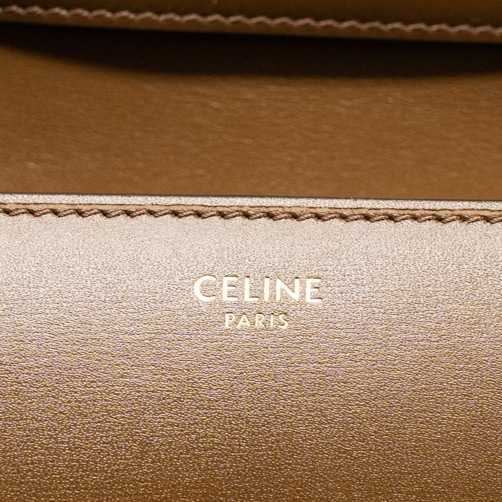 CELINE MINI CLASSIC BAG BOX CALFSKIN CAMEL GHW