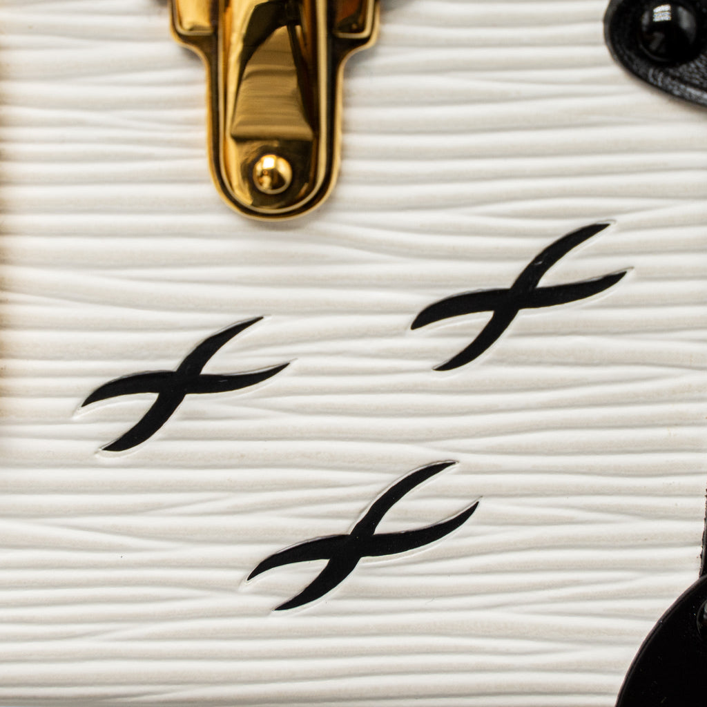 LOUIS VUITTON PETIT MALLE EPI WHITE/BLACK GHW