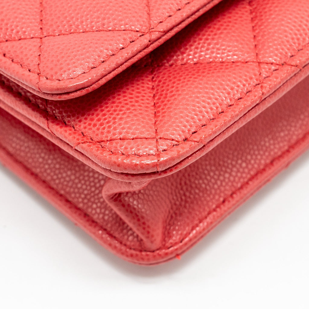 CHANEL CLASSIC WALLET ON CHAIN CAVIAR PINK GHW