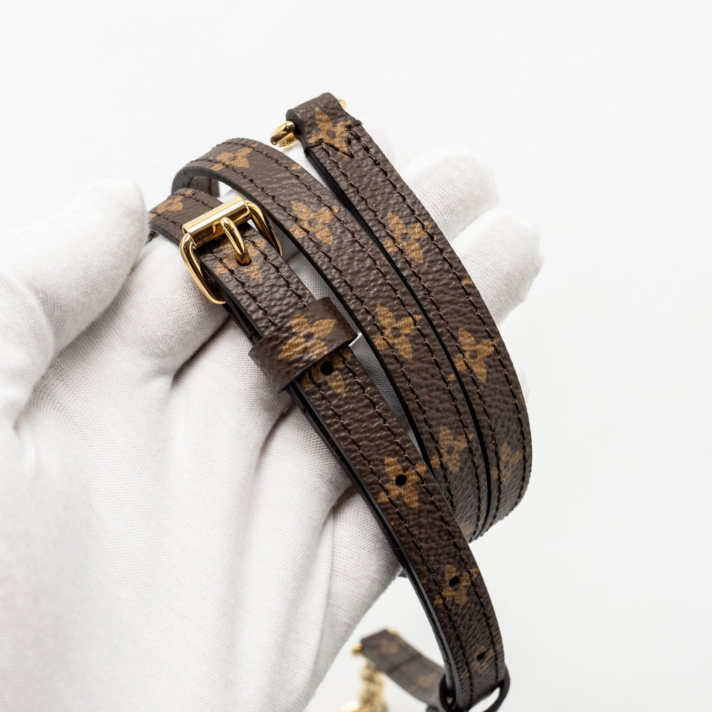 LOUIS VUITTON VERTICAL TRUNK POCHETTE WITH CHAIN MONOGRAM REVERSE CANVAS GHW