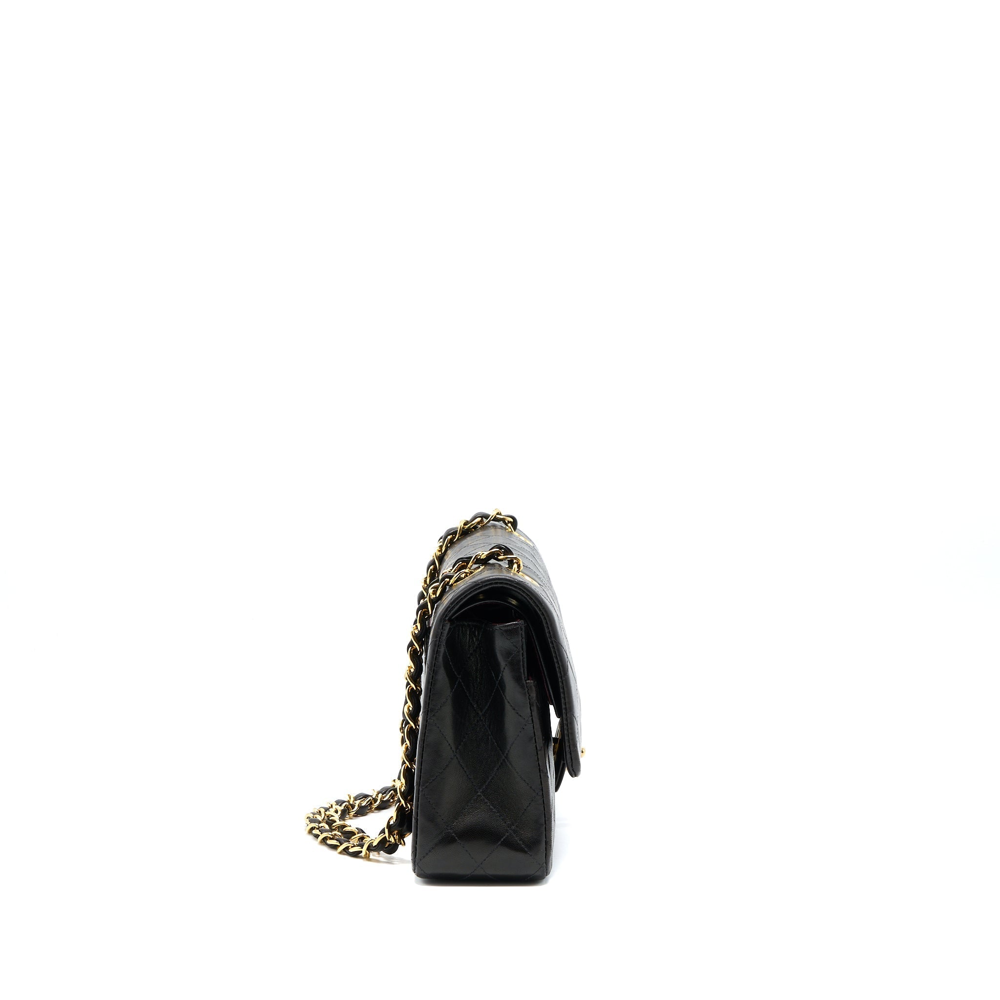 CHANEL VINTAGE CLASSIC DOUBLE FLAP BAG LAMBSKIN BLACK GHW