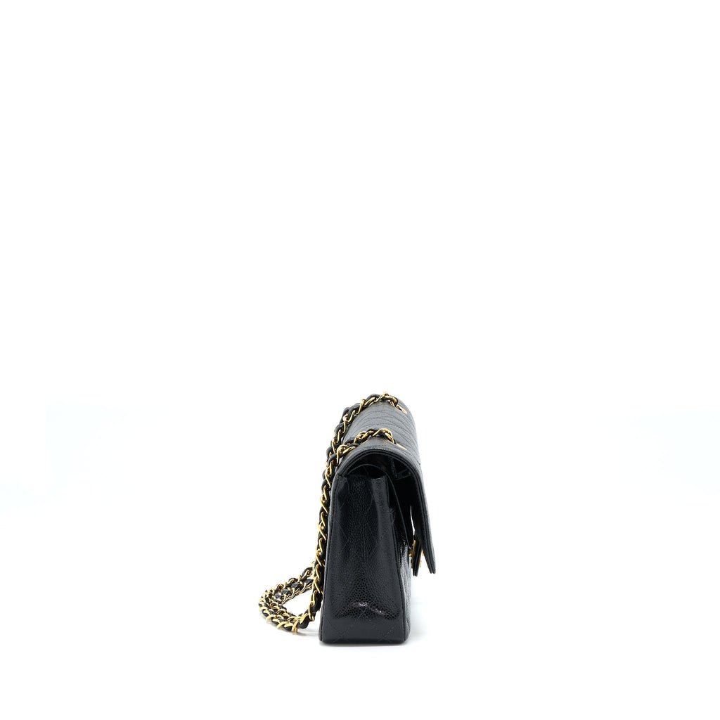 CHANEL CLASSIC DOUBLE FLAP BAG CAVIAR BLACK GHW