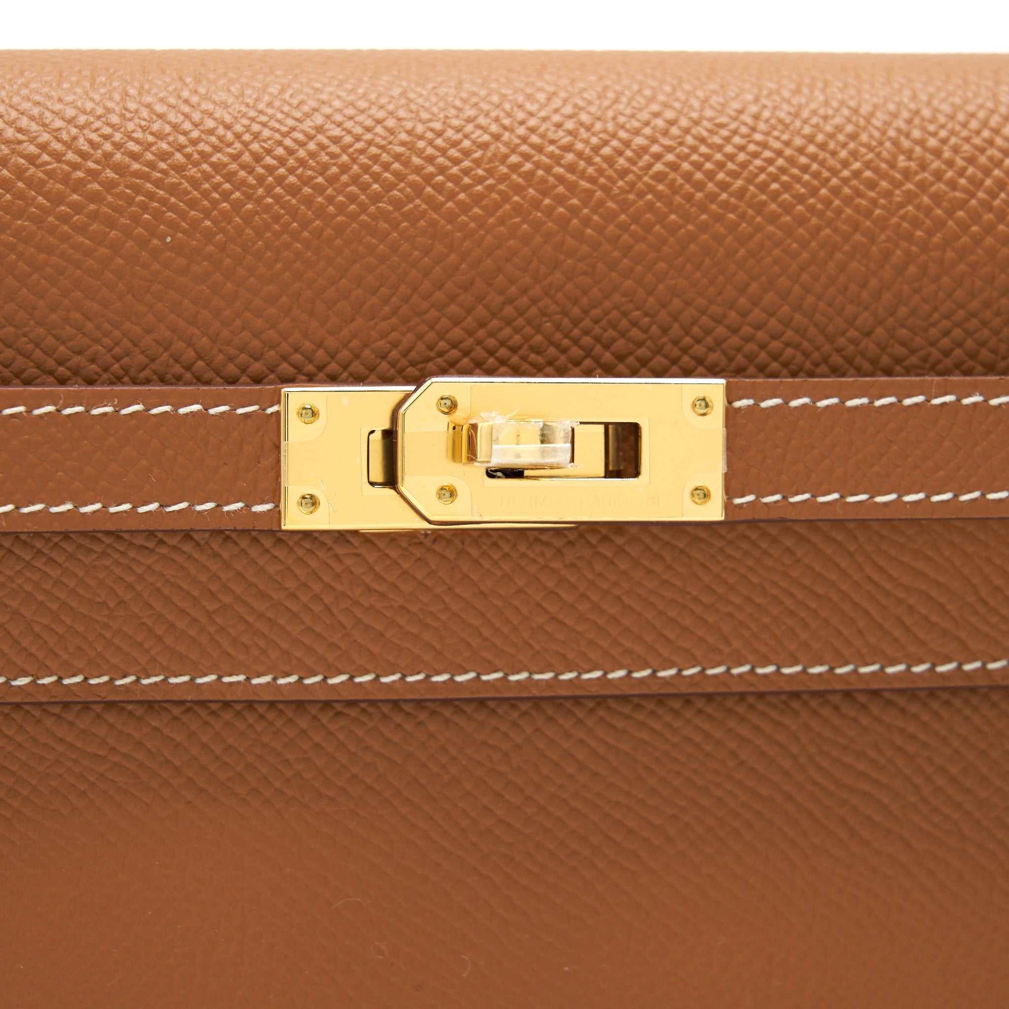 HERMES CLASSIC KELLY TO GO GOLD WITH GHW EPSOM LEATHER