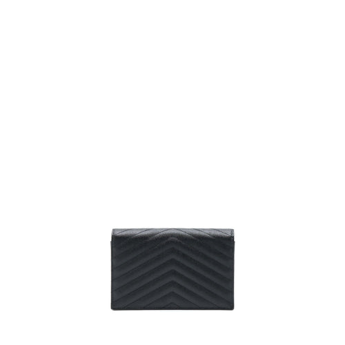 SAINT LAURENT/YSL ENVELOP CHAIN WALLET CAVIAR BLACK SHW