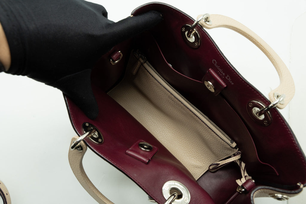DIOR DIORISSIMO BAG CALFSKIN BEIGE/PINK SHW