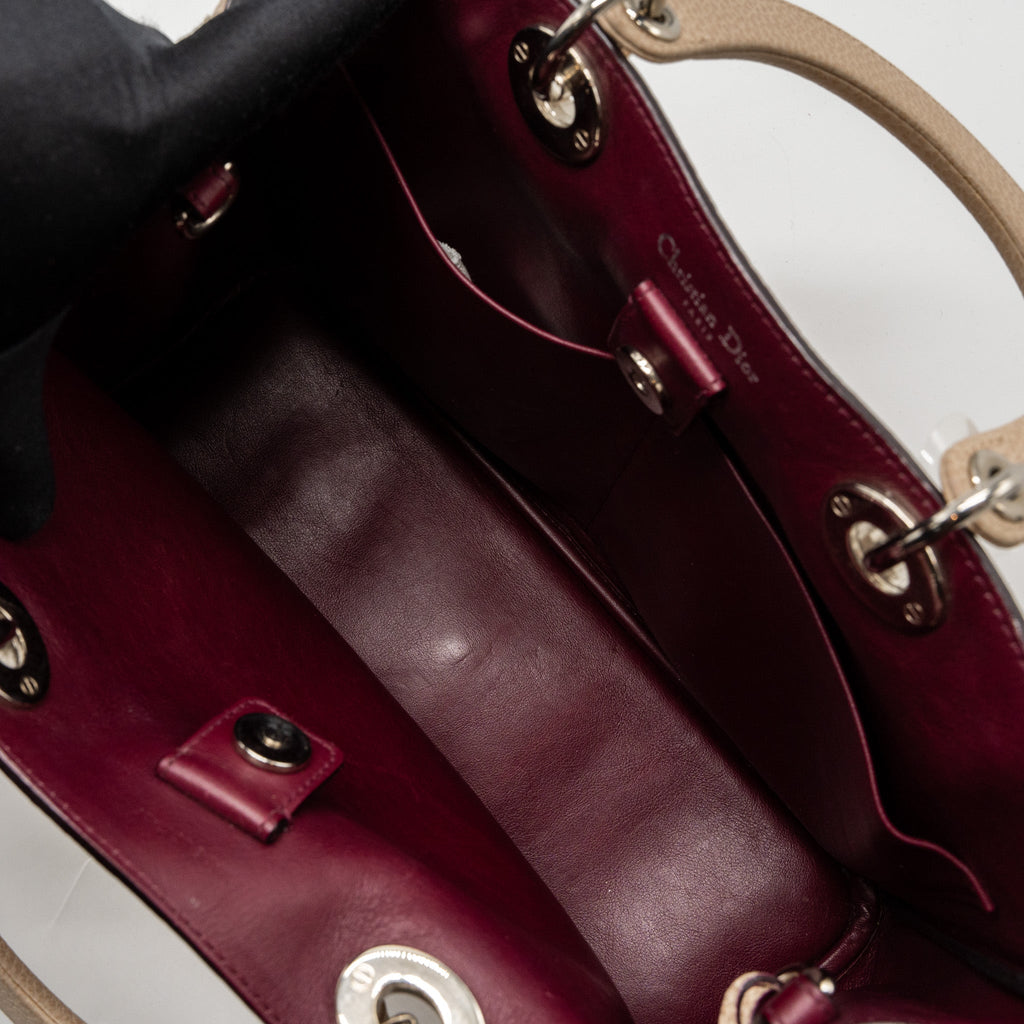 DIOR DIORISSIMO BAG CALFSKIN BEIGE/PINK SHW