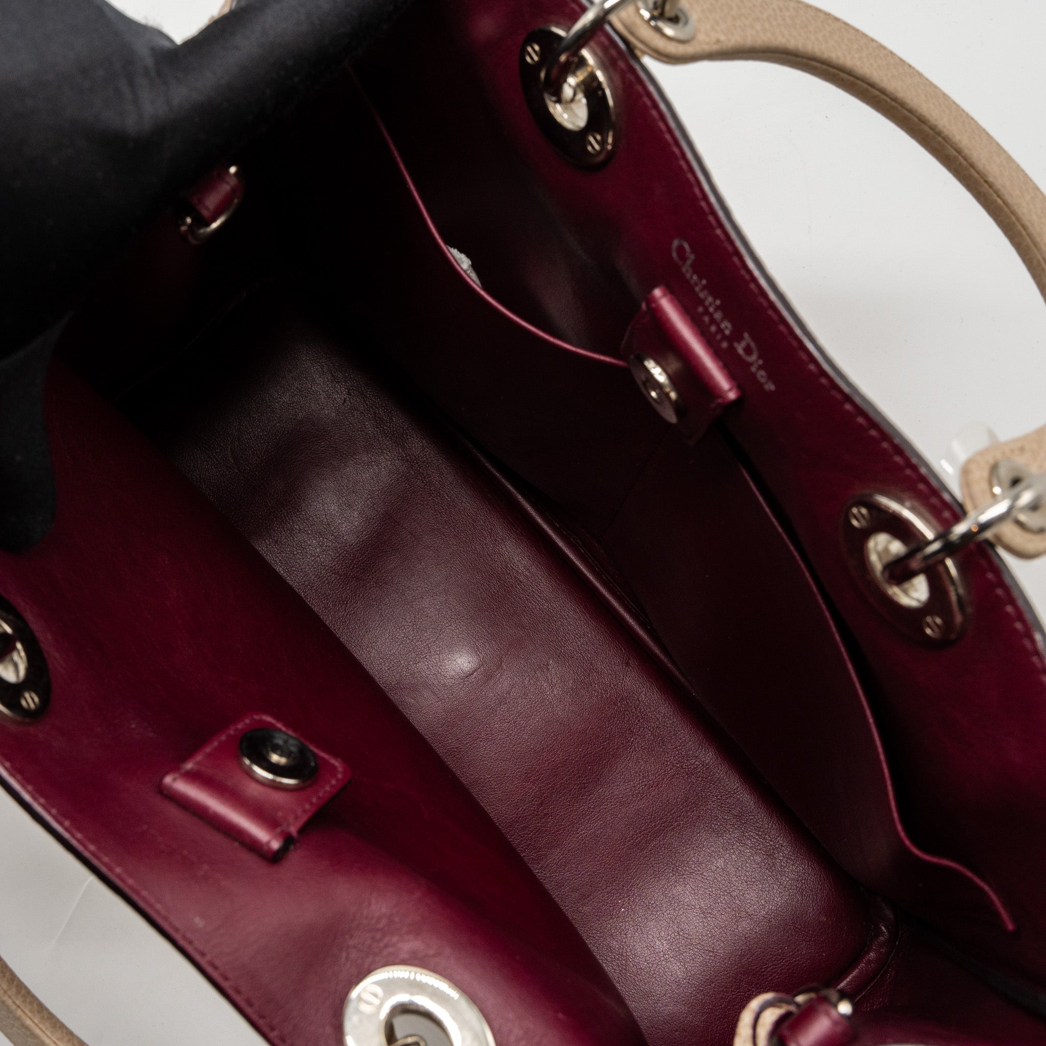 DIOR DIORISSIMO BAG CALFSKIN BEIGE/PINK SHW