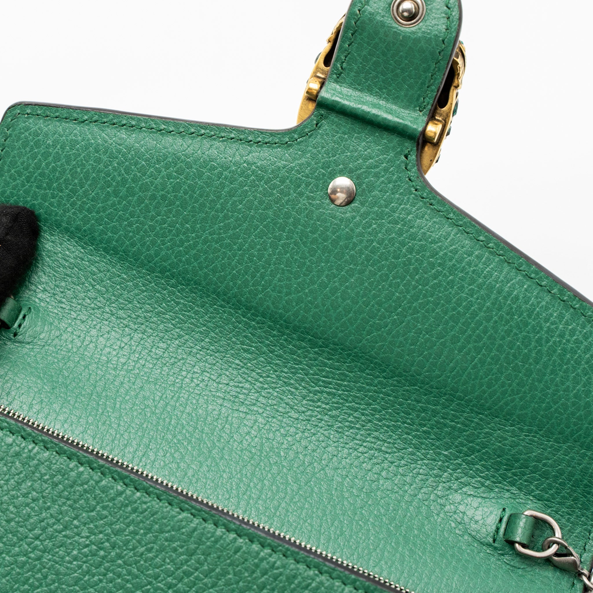 GUCCI DIONYSUS WALLET ON CHAIN CALFSKIN GREEN MULTICOLOUR HARDWARE