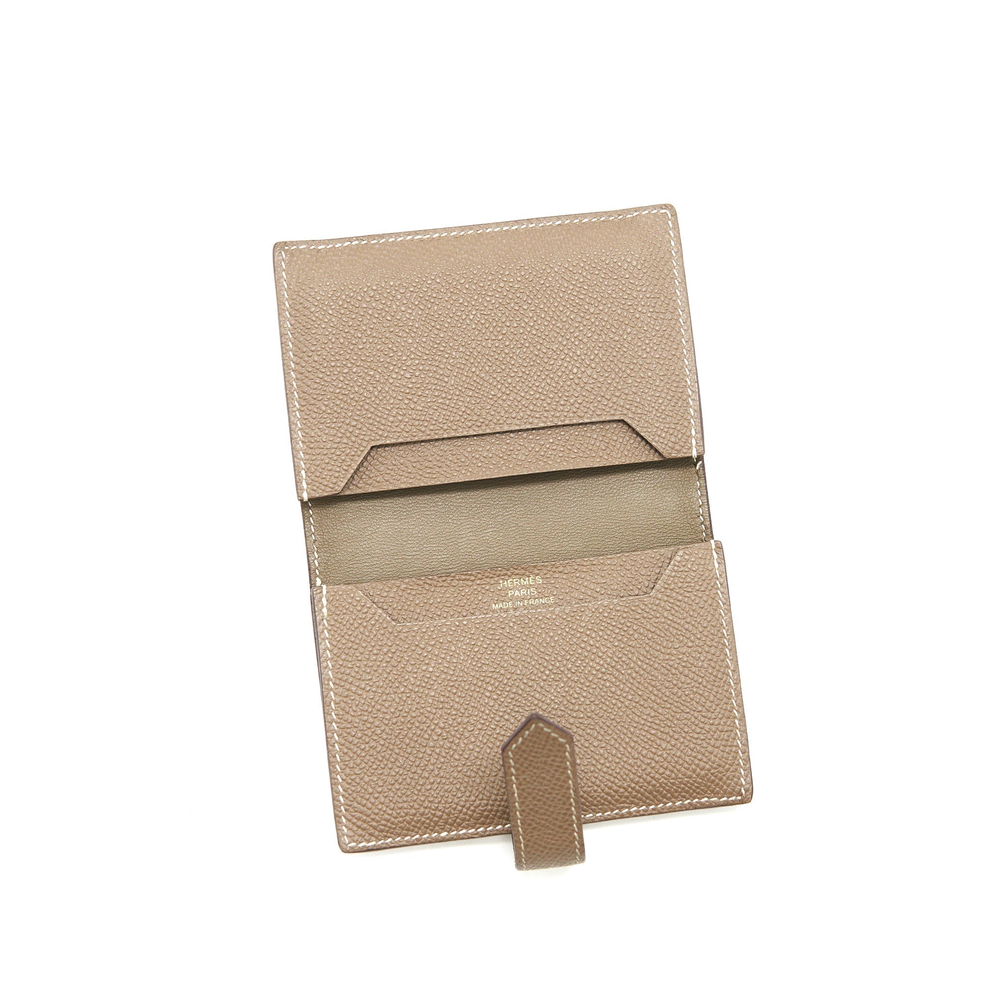 HERMES BEARN CARD HOLDER ETOUPE GHW