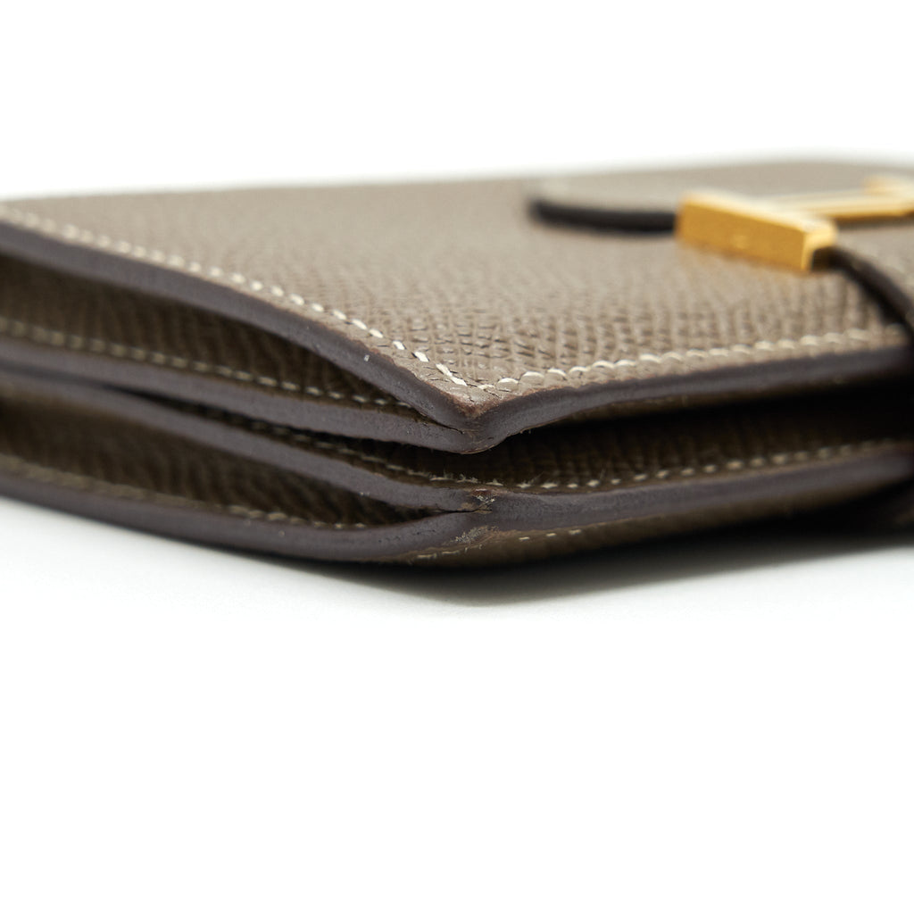 HERMES BEARN CARD HOLDER ETOUPE GHW