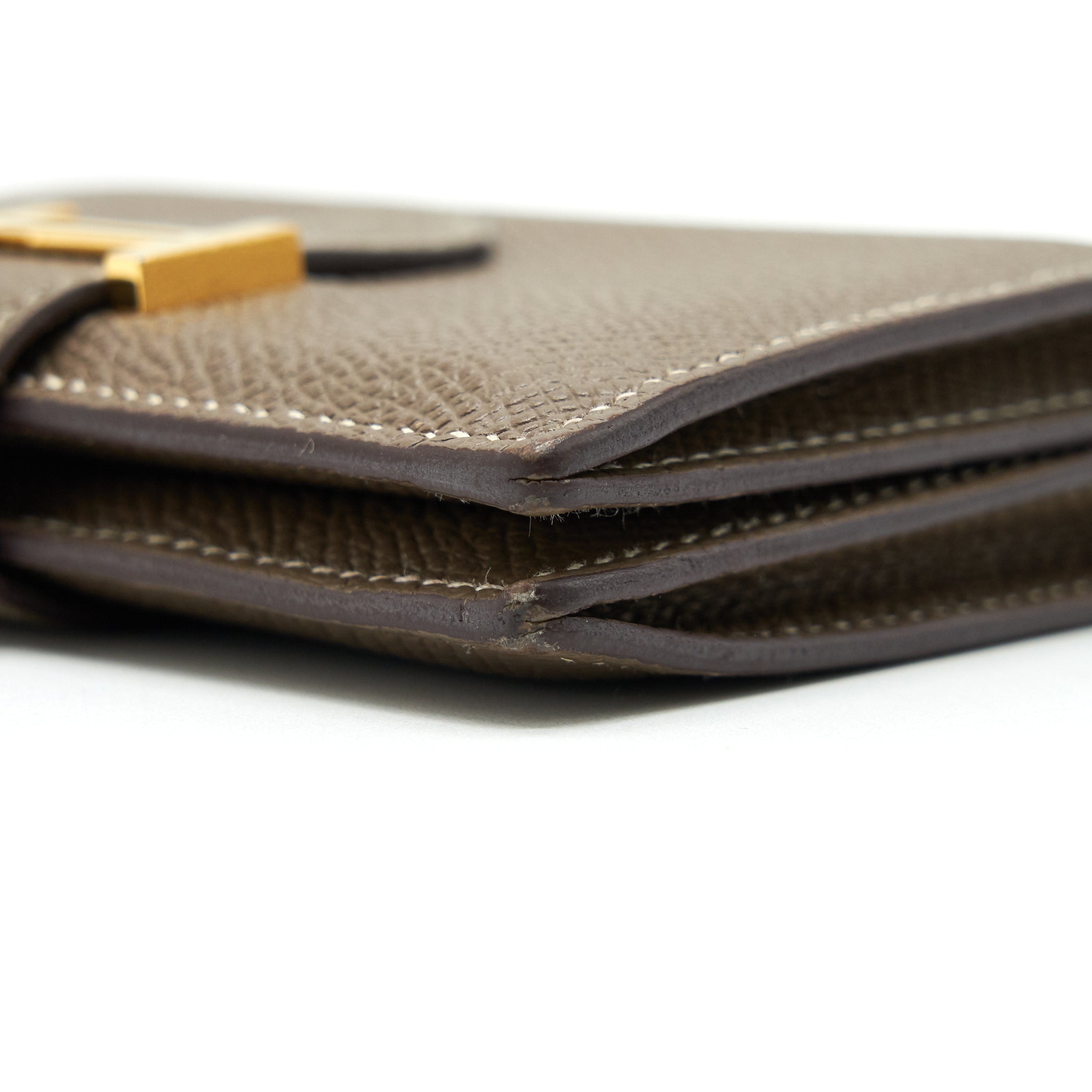 HERMES BEARN CARD HOLDER ETOUPE GHW