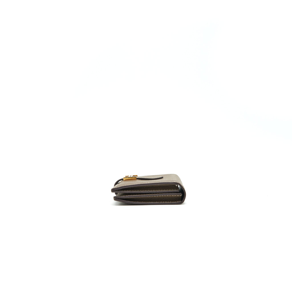 HERMES BEARN CARD HOLDER ETOUPE GHW