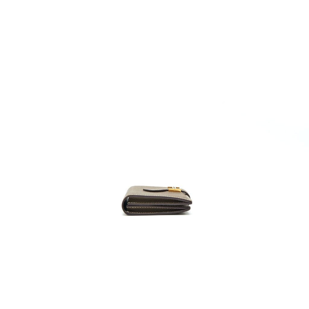 HERMES BEARN CARD HOLDER ETOUPE GHW