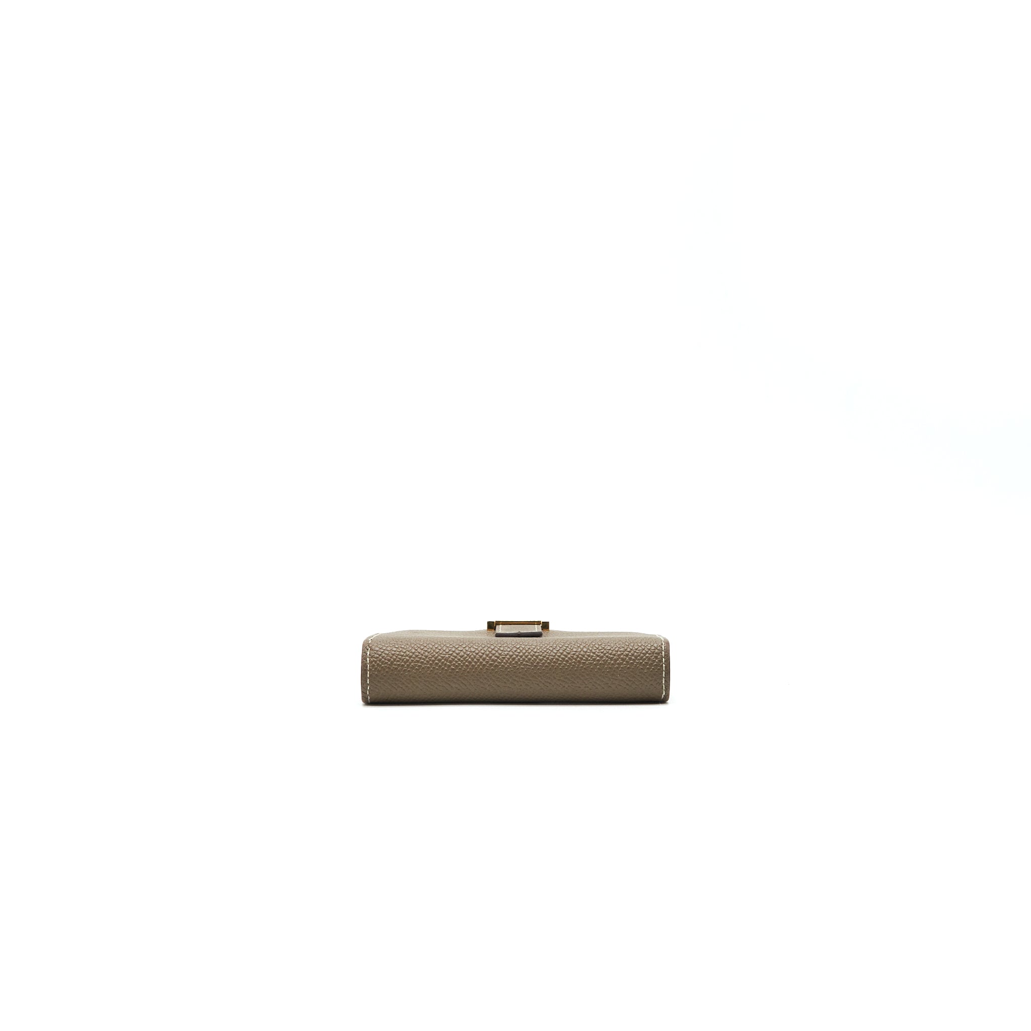 HERMES BEARN CARD HOLDER ETOUPE GHW