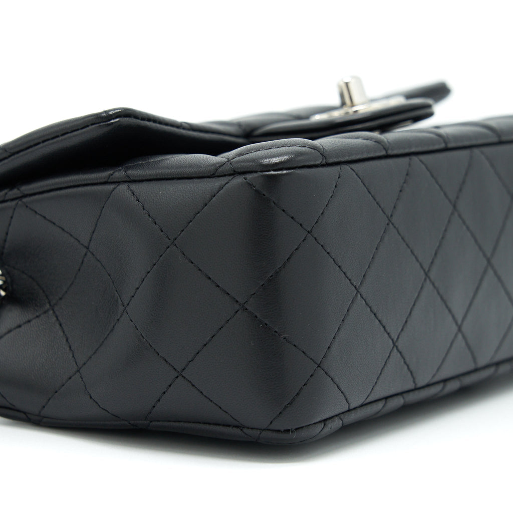 CHANEL MINI RECTANGULAR LAMBSKIN BLACK SHW