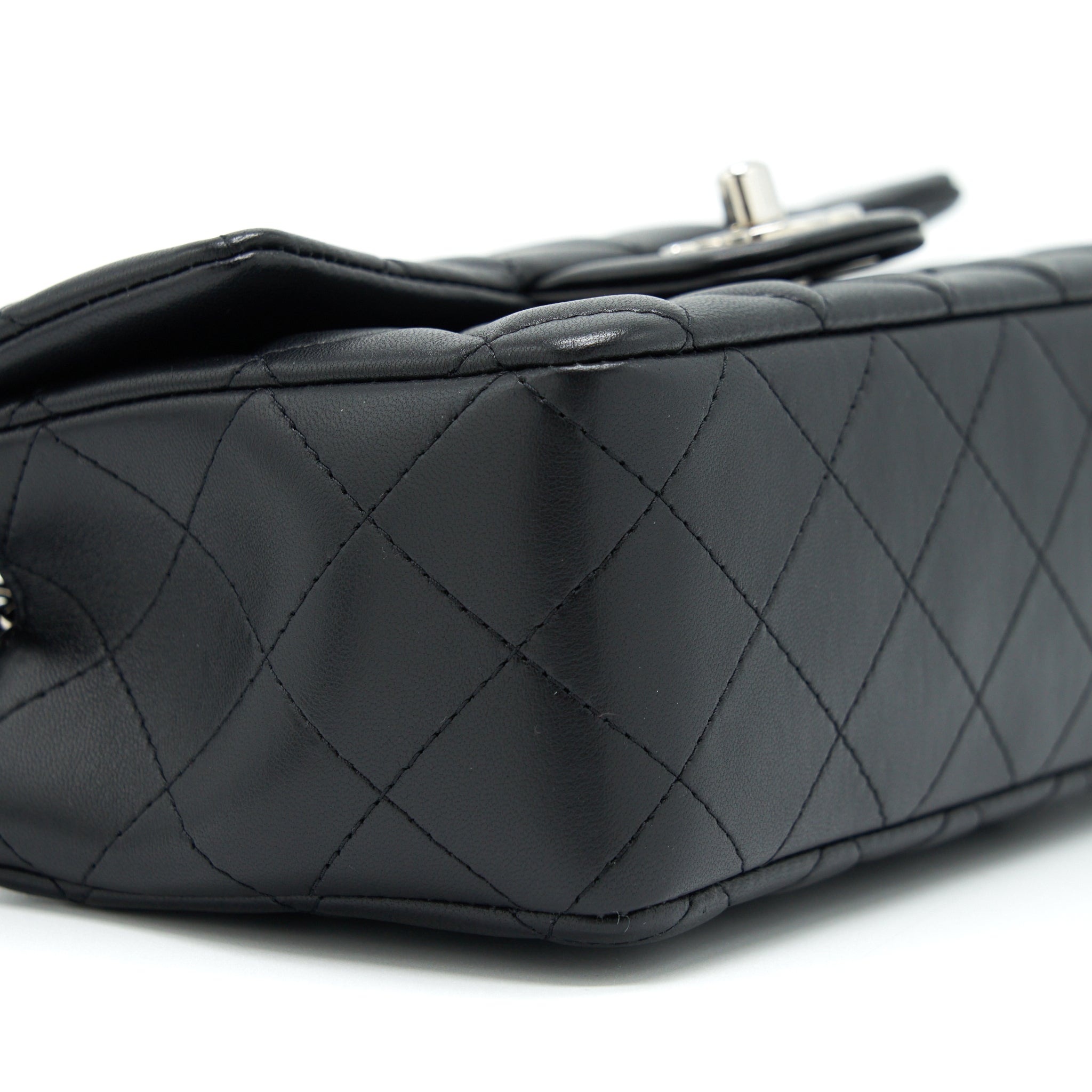 CHANEL MINI RECTANGULAR LAMBSKIN BLACK SHW