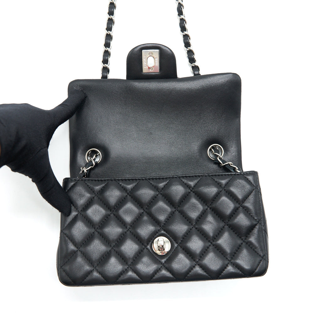 CHANEL MINI RECTANGULAR LAMBSKIN BLACK SHW