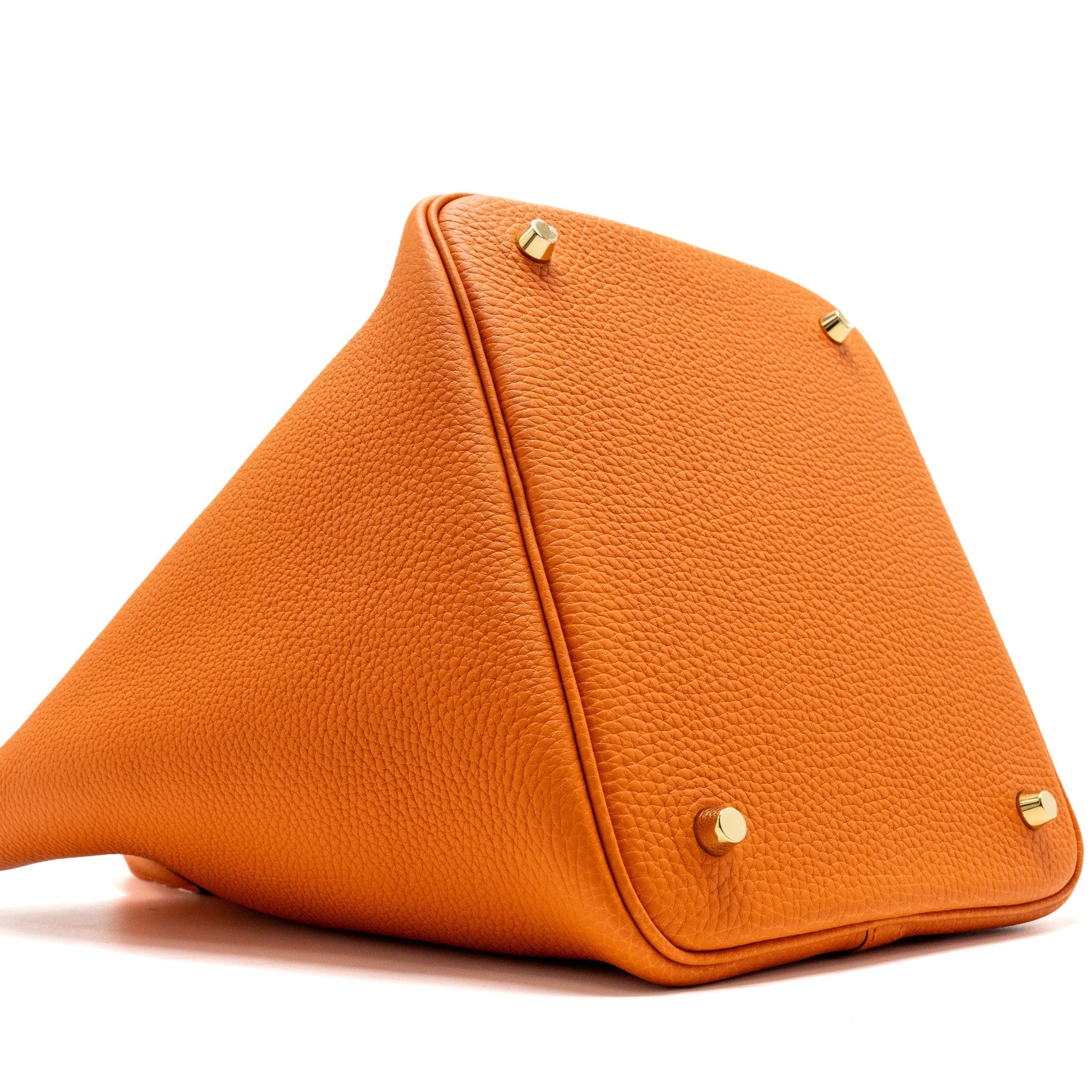 HERMES PICOTIN 22 LOCK BAG CLEMENCE ORANGE GHW